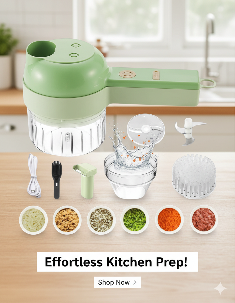 4 in 1 Portable Electric Vegetable Cutter Set
